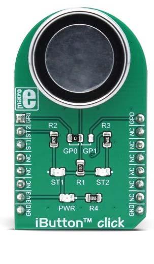 ibutton click PID: MIKROE 3045 Weight: 31 g ibutton click - is an ibutton probe Click board.