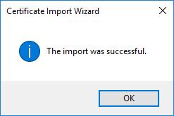 When the message displays, The import was successful., click OK.