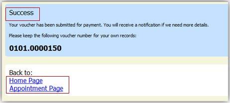 The voucher will automatically be time stamped. 5 Click Submit to send to the court.