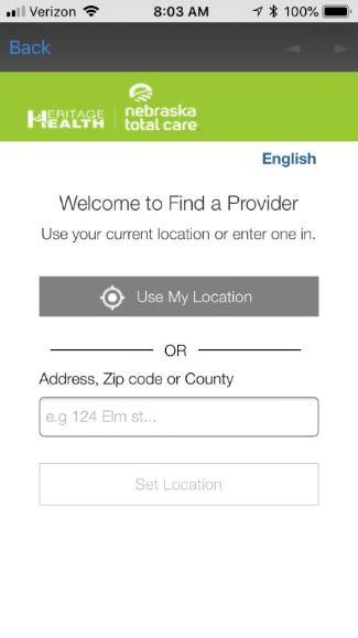 FIND A PROVIDER Click Find A Provider. You can look up any provider in the Nebraska Total Care network.