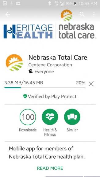 search icon. Type in Nebraska Total Care in the search bar.