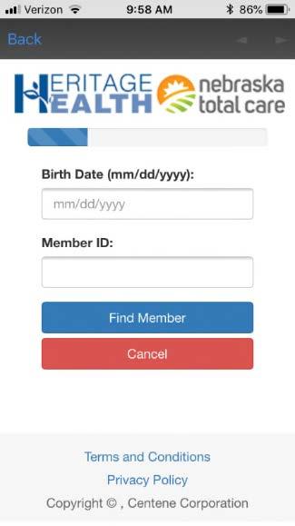 TO SET UP A NEW ACCOUNT STEP 7: Enter your Date of Birth and Member ID.