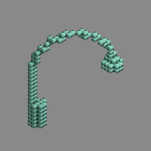 to bottom. Voxel size represents occupancy level.