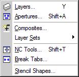 Setup Menu The Setup menu commands allow you to manage the different tables that VisualCAM utilizes. The Navigator Setup Layers Equivalent Hotkey: Y The Setup Layers command displays the layer table.
