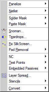 Tools Menu The Tools commands provide important CAM capabilities. Some commands will operate on a window or groups of items as well as complete layers.