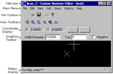 Custom Aperture Editor A custom aperture is a collection of graphic drawing primitives such as circles and lines.