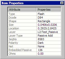 Item Properties Display When you query an item in the database, its information is shown in the Item Properties display. The type of information displayed depends upon the item being queried.