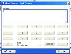 Standard Tool Bar Options 4. Click Edit. The following dialogue box will appear where you can enter your Formula Figure 50: Viságe.BIT User Facts.