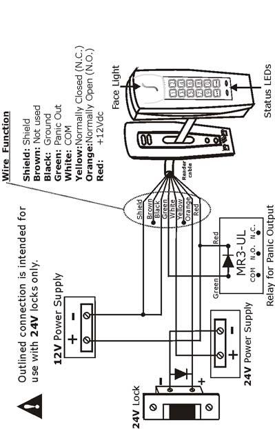 Figure 2: Connection Drawing (24V Locks)
