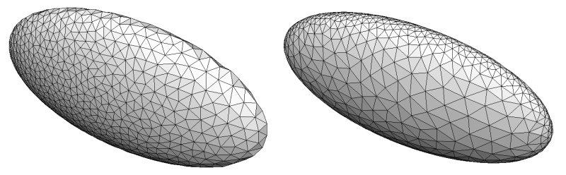 3D MORPHISM & IMPLICIT SURFACES 5 Figure 2. Elipsoid reconstructed from uniform and curvature adaptive particel sampling 3D we may find some case where a cell is not flippable.