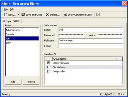 Cnfiguring ServiceCEO 4. Click New, click Add, press [CTRL]+U, r select File > New > New User. The Infrmatin and Member Of sectins becmes active. 5. Type a lgin name fr the user in the Lgin field.