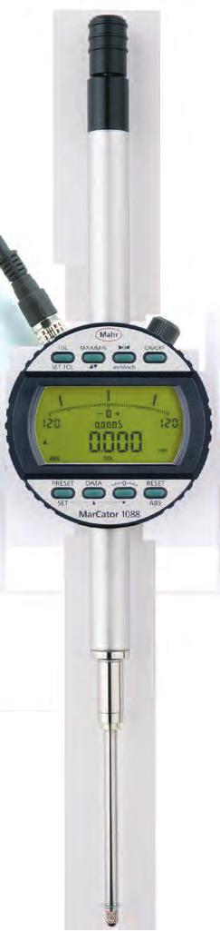 5-13 Digital Indicators MarCator 188 / 188 W, with analog display MAX MIN 12,5 mm 25 mm 5 mm Features Functions: ON/OFF RESET (set digital and analog displays to zero) - - (set the analog display to