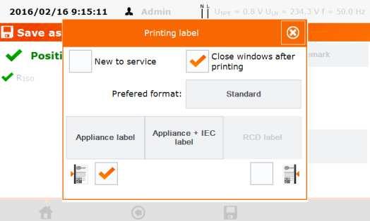 Managing the printer is on: Select the appliance in the database (or add a new one) and after selecting of the choice, press, the appliance will be selected.