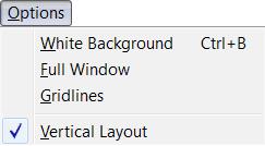 Options Menu The submenu under the Options menu, as shown in figure 1-8, contains the following commands: White Background Switch the background color between white and black when plotting curves.