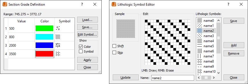 To edit predefined symbols, click the Edit Symbol button to open the Symbol Editor dialog box as shown in figure 6-4, and then : Edit a symbol by selecting a symbol name from the Symbol List box,