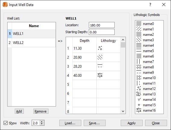 (5) Click the Apply button to plot well data in color section. To cancel the display of well data, deselect the Show option.
