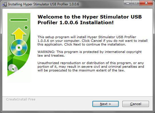 Hyper Stimulator USB Profiler Once you have made all the necessary connections, start your computer and ensure it is connected to the internet. If not already installed, go to www.hyperstimulator.