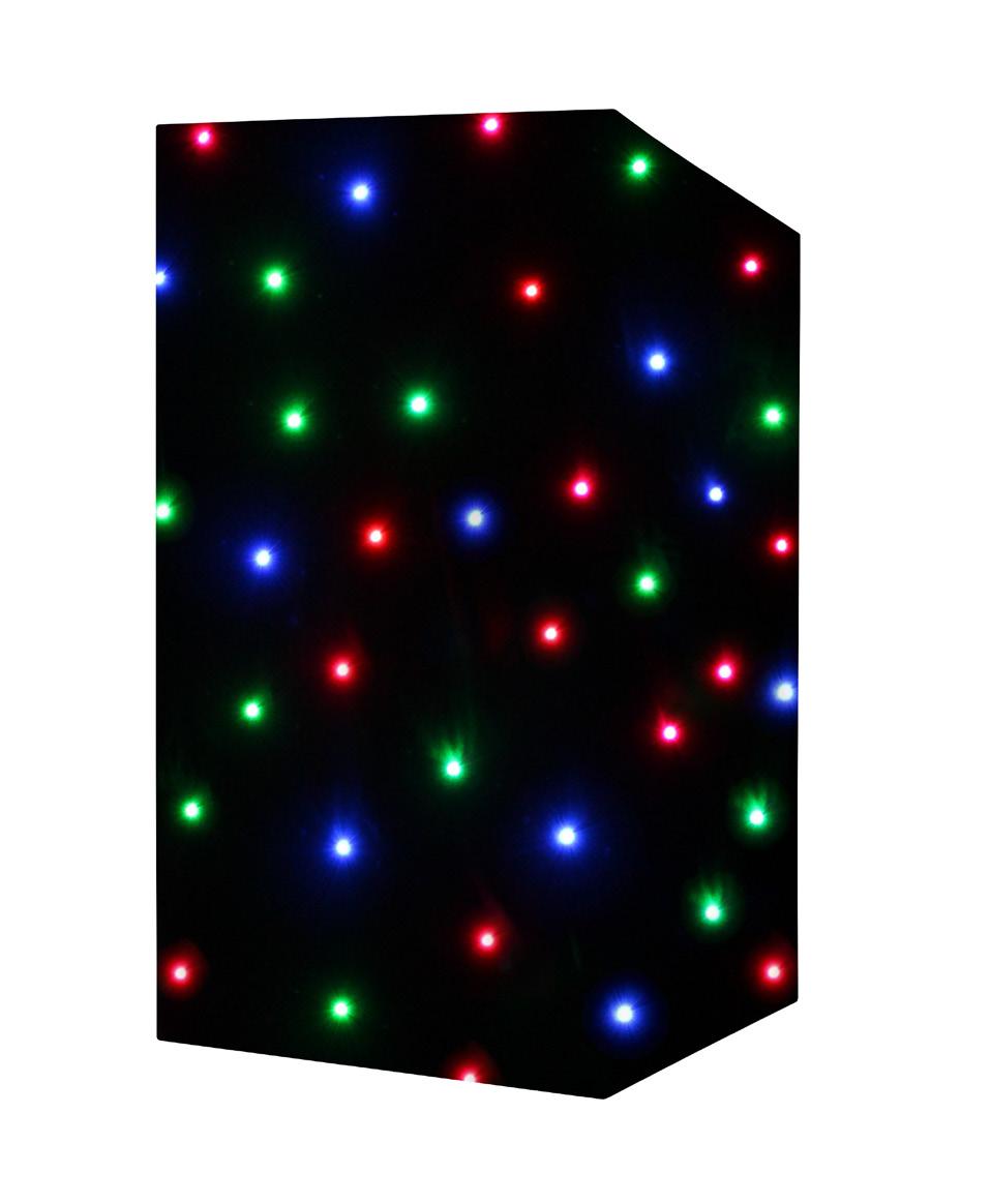 Product overview & technical specifications MICRON DJ Booth Tri-colour Starcloth Featuring 48 tri-colour 5050 LEDs, this MICRON DJ Booth starcloth comes supplied with an advanced DMX controller.