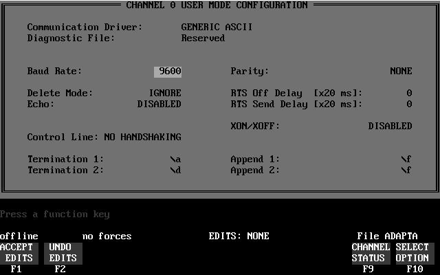 E 10 Application Examples 2. Configure Channel 0 in the Channel 0 User Mode Configuration screen.