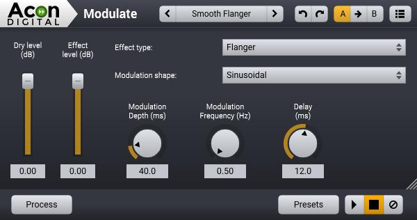 106 Acoustica 7.1 User Guide Parameter Settings Dry Level (db) Use the dry level slider to adjust the amount of unprocessed signal in the output mix.