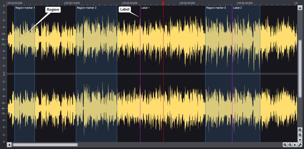 Basic Audio Editing 3.11 21 Labels and Regions About Labels and Regions You can simplify the editing process by inserting anchors such as labels and regions to your recording.