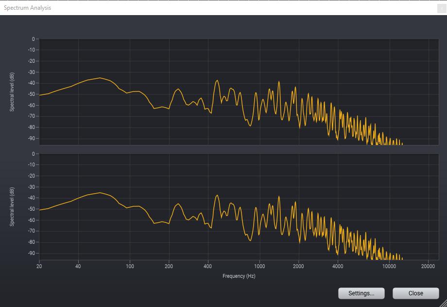 Audio Analysis The spectrum analysis window You can change different aspects