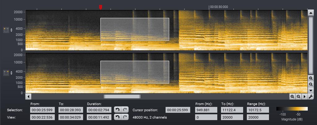 46 Acoustica 7.1 User Guide mode: The spectral editing mode in Acoustica Premium Edition. 6.