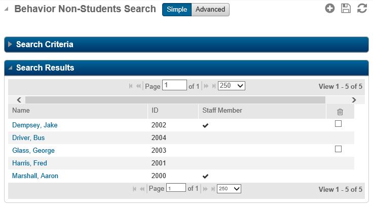 Non-Student Detail Use this page to maintain detailed demographic information for non-students in disciplinary incident records.