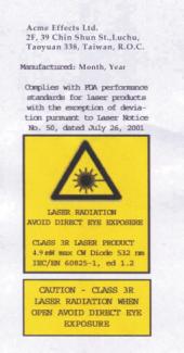 Warning Labels Control & Functions 1 2 3 4 5 6 7 10 9 8 CAUTION IMPORTANT!