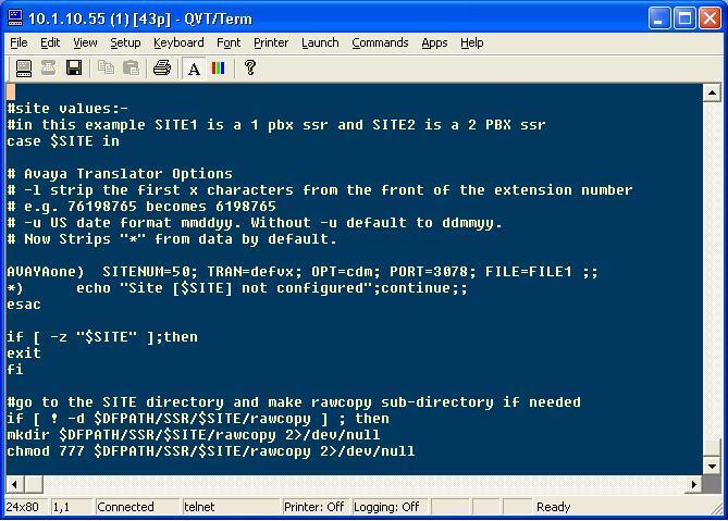 Step Description 2. To configure the automatic/on-demand CDR collection and translation script, from the UNIX prompt, edit the file /usr/prog3/stran using a vi editor.