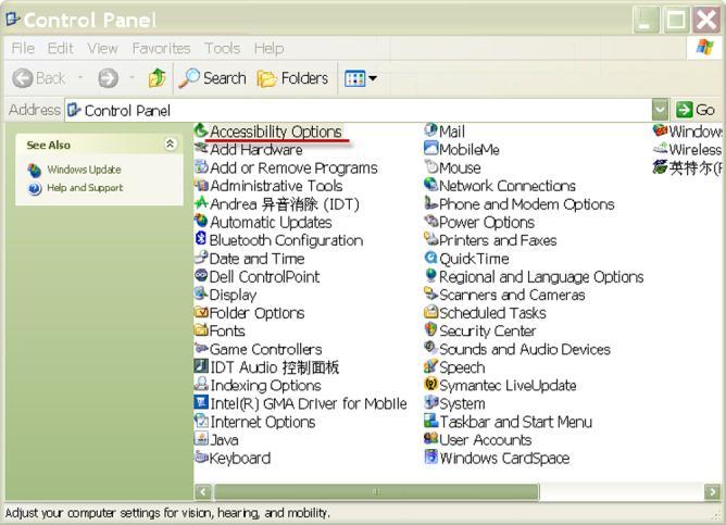 EN-106 Click the Start Menu in Windows XP system and click Settings >open Control Panel.