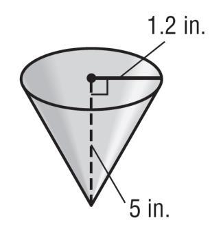 8.1 Volume of Cones Practice (continued) 5. height: 26.8 centimeters; 6.