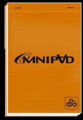 omni Pad bloc note binded cover 70 Head stapled pad ruling 5 x 5 mm Micro perforated Paper: 70 gsm - 70 Sheets / 140 Pages Cover: Orange coated cardboard 240 gsm Size: 85 x 120 mm Pkg: 48 pieces Ref: