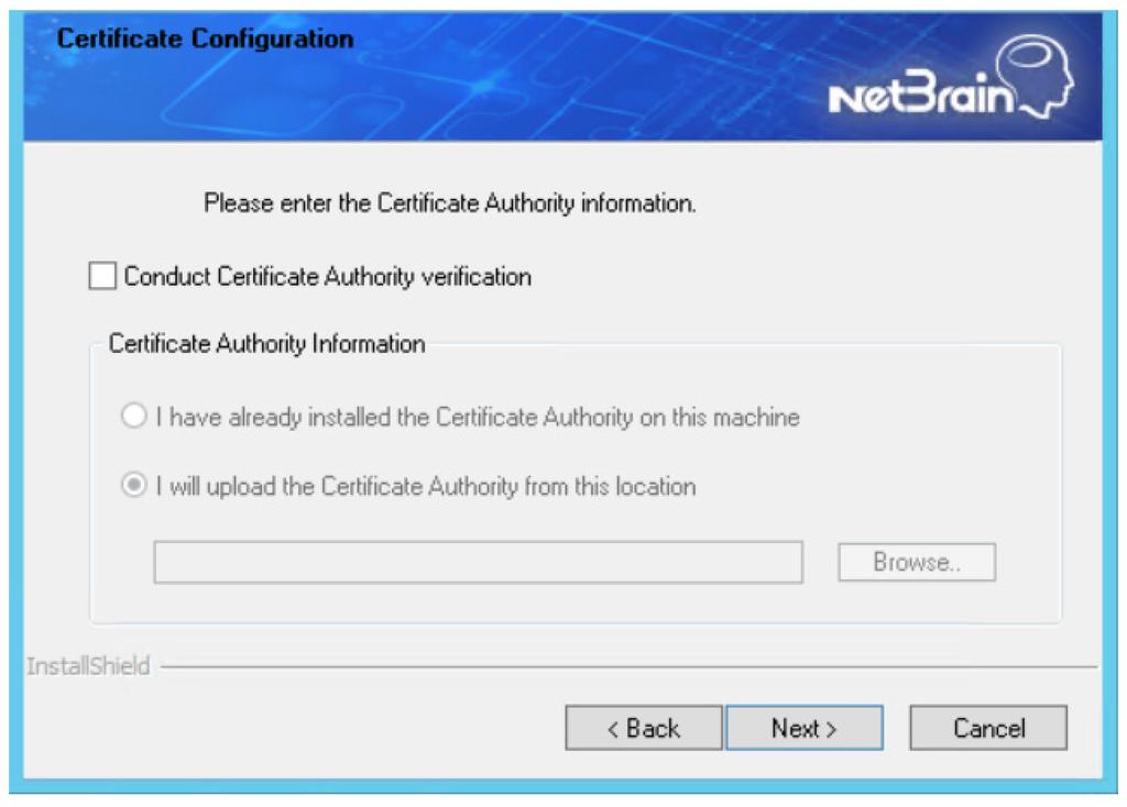 Note: If SSL is enabled with https binding created for NetBrain website in IIS manager, use https in the URL. API Key the key used to authenticate the connections to Application Server.