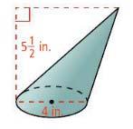 Find the volume of each cone in terms of π.
