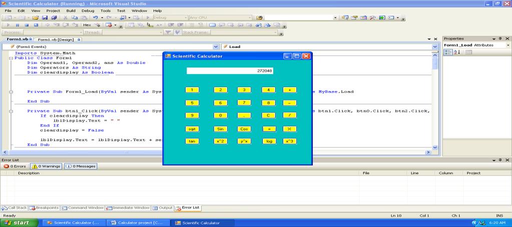 Fig. 4. The software-based Scientific Calculator 4. Conclusion With the introduction of the.net framework and VB.