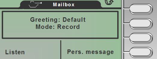 soft-key The Settings menu will display Press the Mailbox soft-key The Mailbox screen will display the