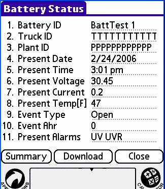 Below is a list of some of the parameters stored in the PowerTrac DT+ memory: Real time parameters: Present Battery voltage Present Battery Current Present Battery Temperature Present Time & Date