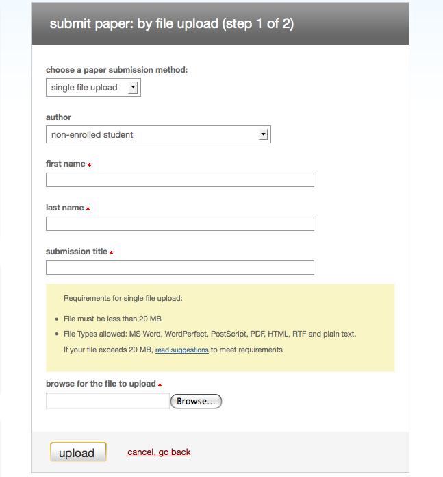 Step 5 If you want to submit papers yourself, click on the View link to the right of the paper assignment to open the assignment inbox and then click on the Submit Paper