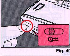 Rewinding halfway through the film 1. Turn the Main Switch ON. 2. Press the Manual Rewind Button. (Fig.