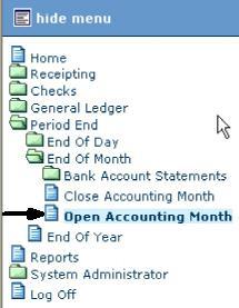 AFAS-Manual Open Accounting Month This process is independent from the close process and may be performed at any time.