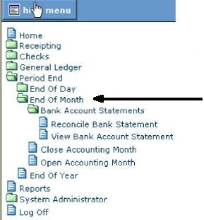 AFAS-Manual Month End Reconciling the Bank Statement The month-end process consists of three parts. 1. Reconciling the Bank Statement 2. Closing the Month 3. Print Month End Reports 4.