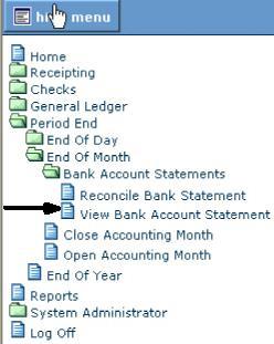 AFAS-Manual Month End View Bank Statements The system keeps all the records for each reconciliation you