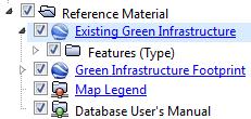 Viewing current Green Infrastructure (GI) Location data for GI practices in the Toledo area are located in the data layer named Existing Green Infrastructure.
