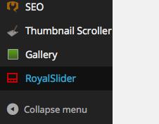 SLIDER IMAGES (ROYALSLIDER) To add/delete photos in an existing Header Slider Click on