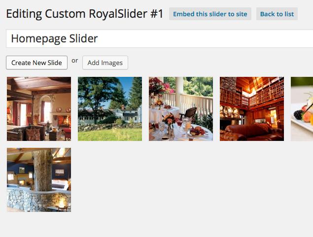 Add photos by clicking Add Images and selecting images from the Media Library or uploading