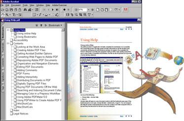 Using Help Using Help Contents Index Back 1 Using Help Using online Help The Adobe Acrobat 5.0 application includes complete documentation in an accessible PDF-based help system.
