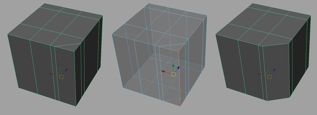 2. Create subtractive forms by deleting edges and vertices For the cube, you will cut the faces of the object and delete the edges along with the vertices.