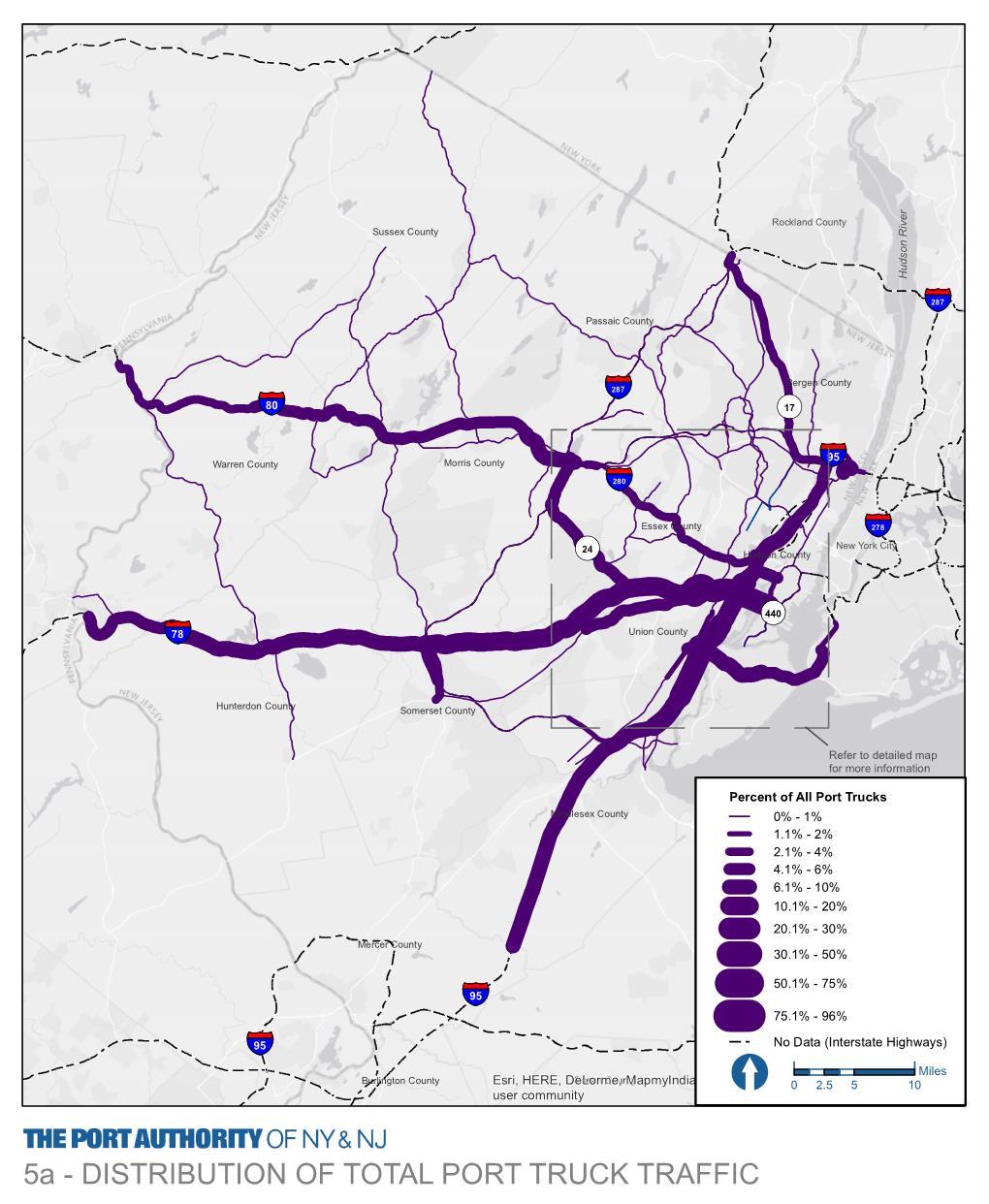 Driver Landside 3% Transport Origin-Destination Study 6% Key east-west corridors: I-78 and I-80 (along