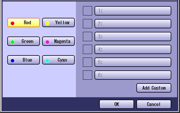 New Color Registration Chapter 1 Basic Menu Features 1 Select Add Custom.